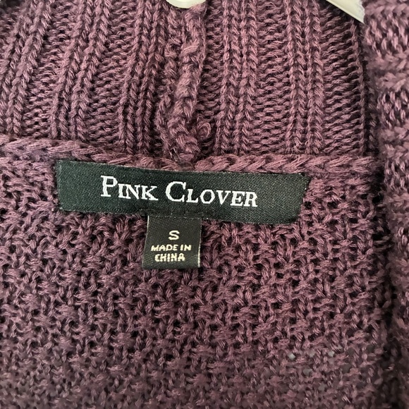 Pink Clover Purple Open-Front Cardigan Sweater Small | Lightweight Layering - Picture 4 of 5